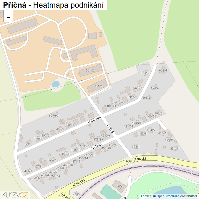 Mapa Příčná - Firmy v ulici.