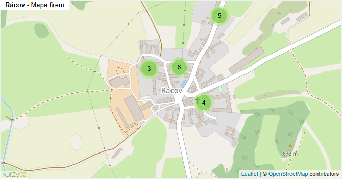 Rácov - mapa firem