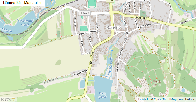 Rácovská - mapa ulice