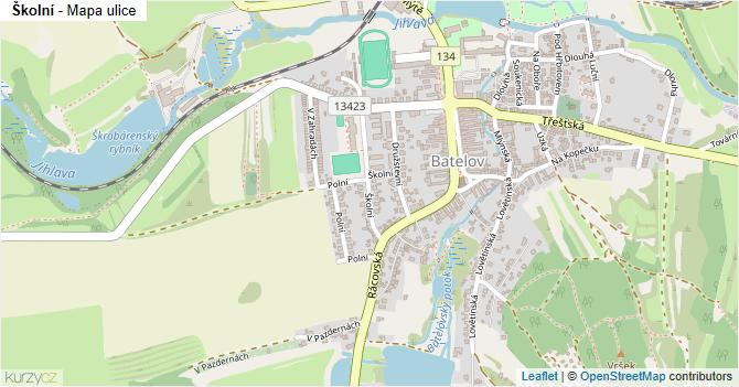Školní - mapa ulice