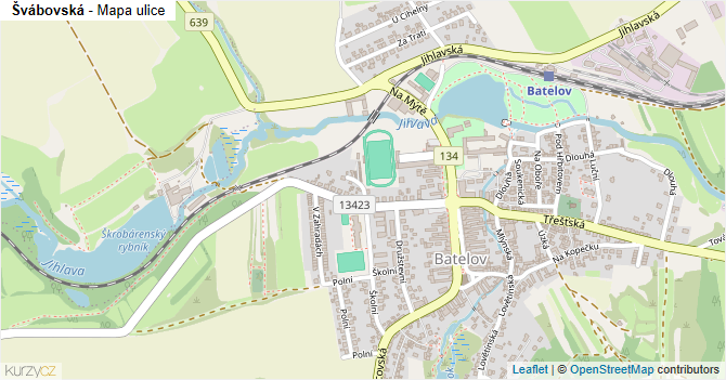 Švábovská - mapa ulice