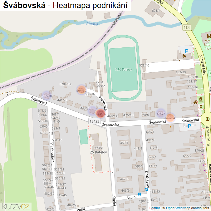 Mapa Švábovská - Firmy v ulici.