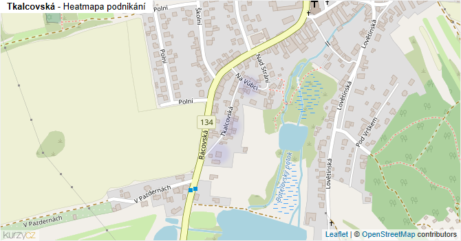 Tkalcovská - mapa podnikání