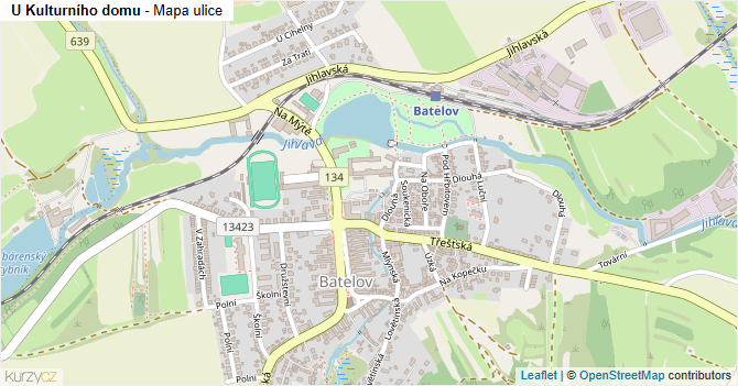 U Kulturního domu - mapa ulice
