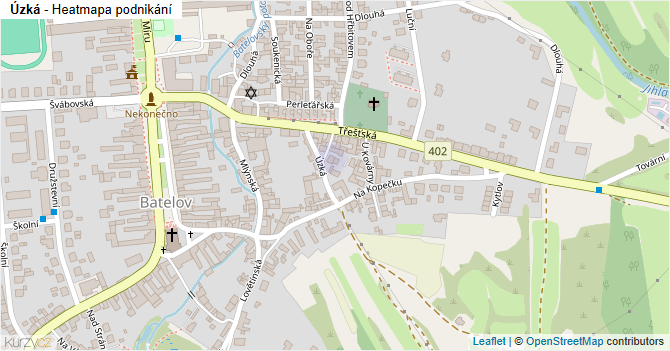 Úzká - mapa podnikání