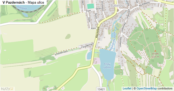 V Pazdernách - mapa ulice