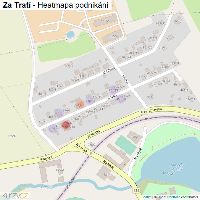 Mapa Za Tratí - Firmy v ulici.