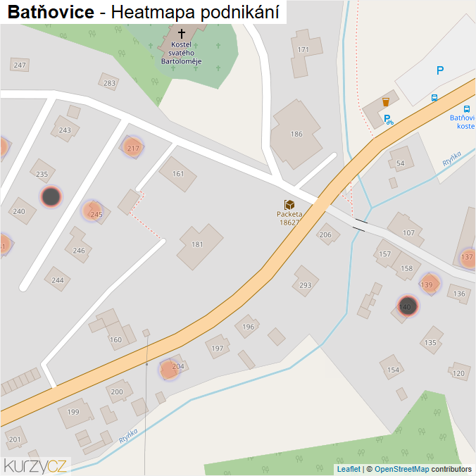 Mapa Batňovice - Firmy v obci.
