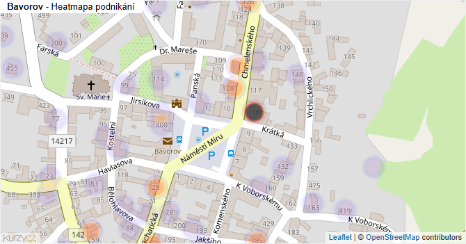 Bavorov - mapa podnikání
