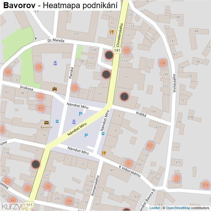 Mapa Bavorov - Firmy v obci.