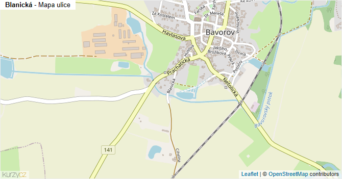 Blanická - mapa ulice