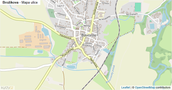 Brožíkova - mapa ulice