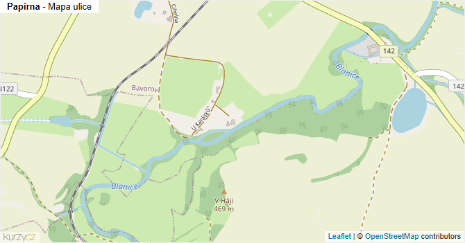 Papírna - mapa ulice