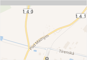 Pod Mazným v obci Bavorov - mapa ulice