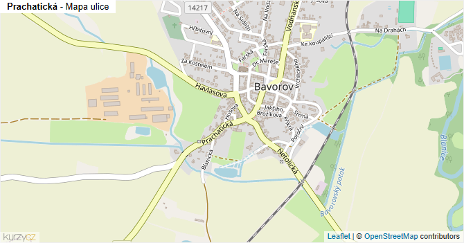 Prachatická - mapa ulice