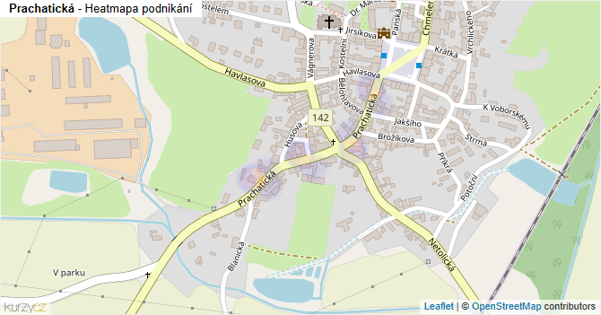 Prachatická - mapa podnikání