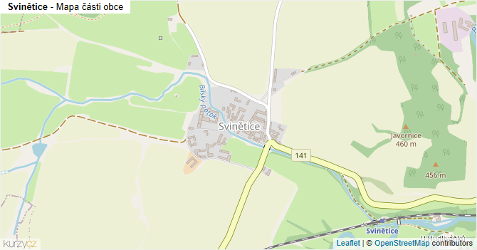 Svinětice - mapa části obce