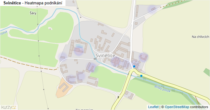 Svinětice - mapa podnikání