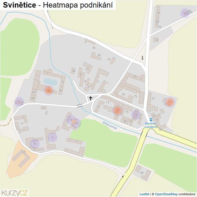 Mapa Svinětice - Firmy v části obce.