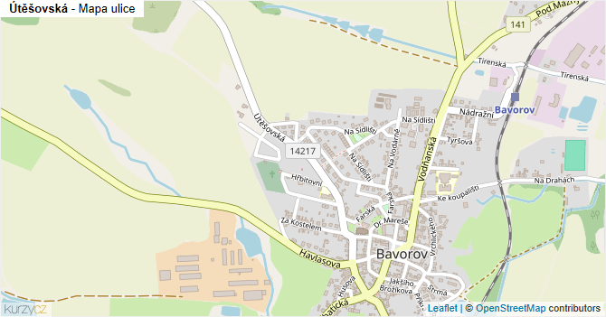 Útěšovská - mapa ulice