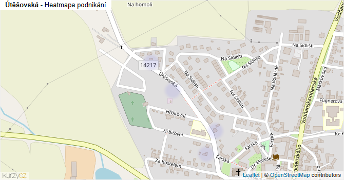 Útěšovská - mapa podnikání