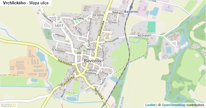 Vrchlického - mapa ulice