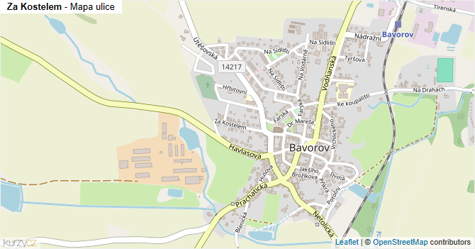 Za Kostelem - mapa ulice