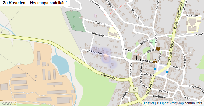 Za Kostelem - mapa podnikání