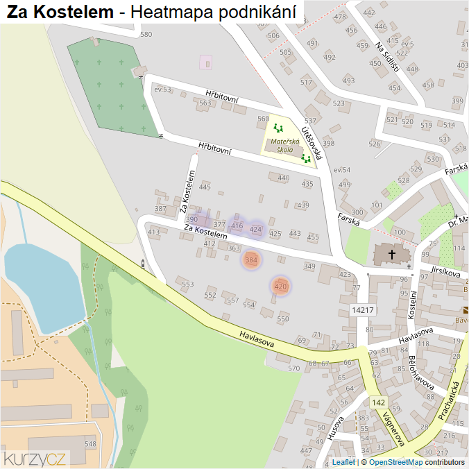 Mapa Za Kostelem - Firmy v ulici.