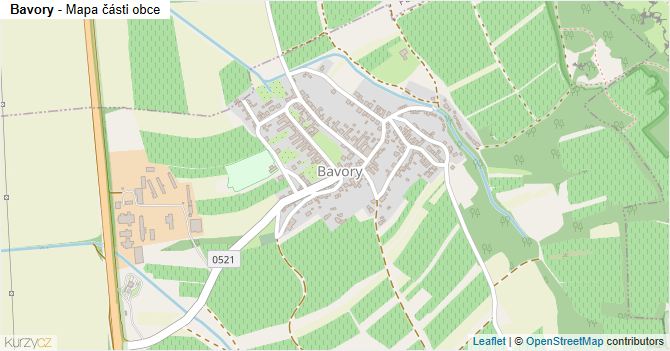 Bavory - mapa části obce