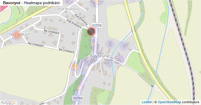 Bavoryně - mapa podnikání