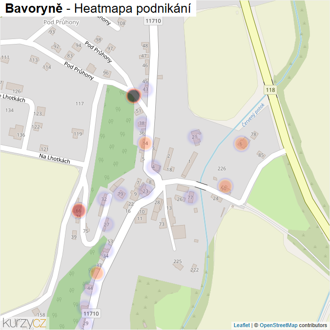 Mapa Bavoryně - Firmy v části obce.