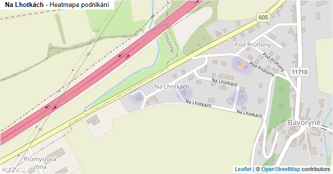 Na Lhotkách - mapa podnikání