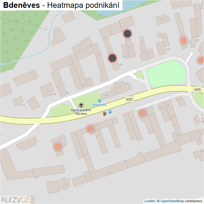 Mapa Bdeněves - Firmy v obci.