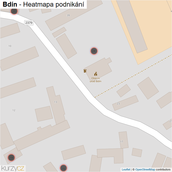 Mapa Bdín - Firmy v obci.