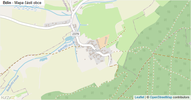 Bdín - mapa části obce