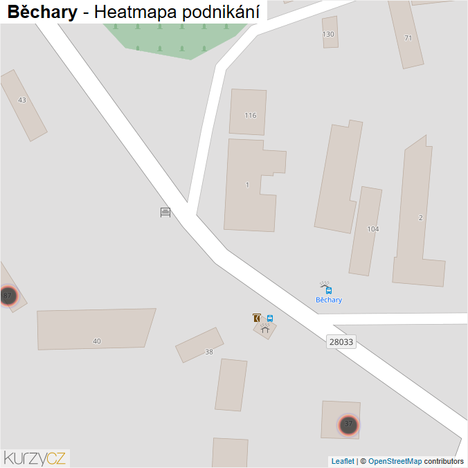 Mapa Běchary - Firmy v obci.