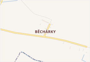 Běchárky v obci Běchary - mapa části obce