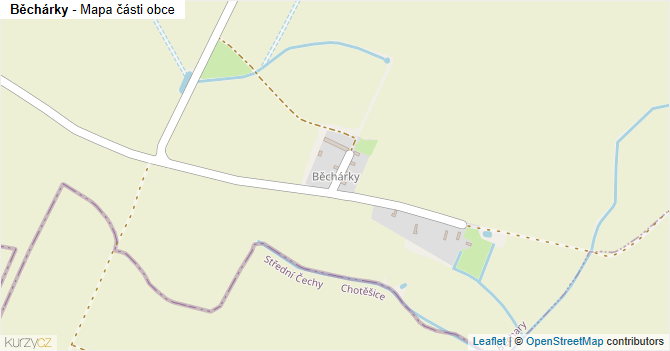Běchárky - mapa části obce