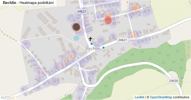 Bechlín - mapa podnikání