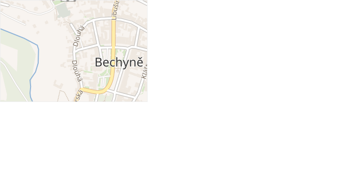 Dlouhá v obci Bechyně - mapa ulice
