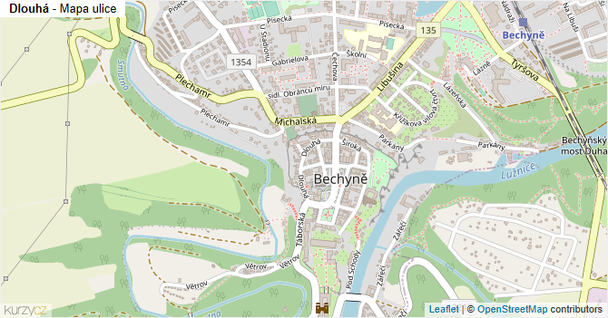 Dlouhá - mapa ulice