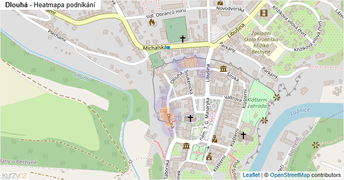 Dlouhá - mapa podnikání