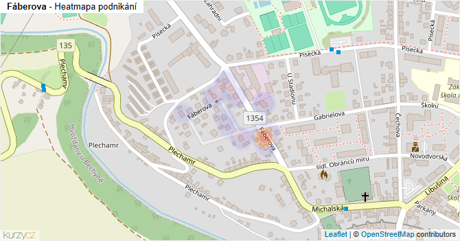 Fáberova - mapa podnikání