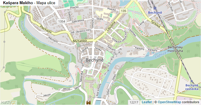 Kašpara Malého - mapa ulice