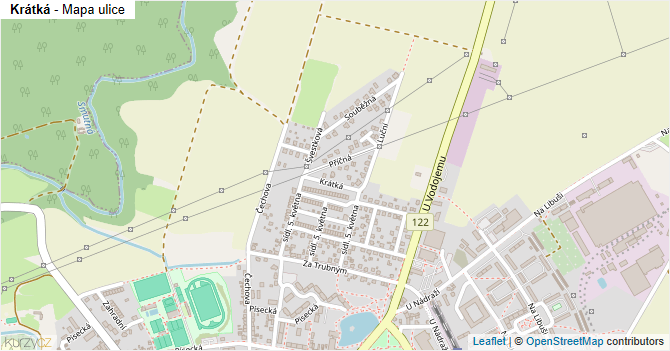 Krátká - mapa ulice