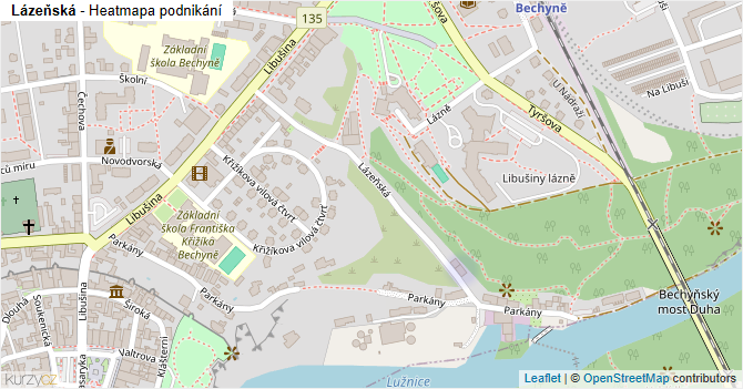Lázeňská - mapa podnikání