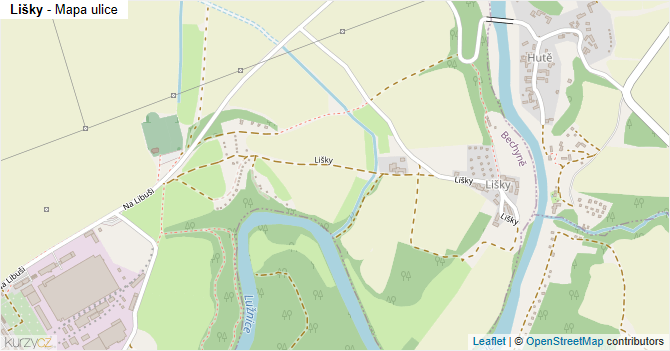 Lišky - mapa ulice
