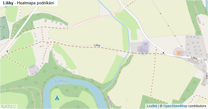 Lišky - mapa podnikání