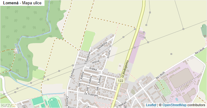 Lomená - mapa ulice